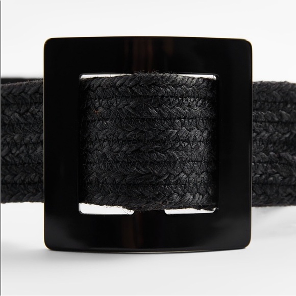 Zara square buckle raffia belt - Picture 2 of 8
